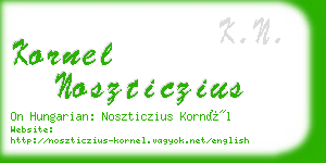 kornel noszticzius business card